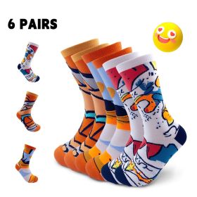 Men's And Women's 6 Pairs Of Trendy Colored Socks