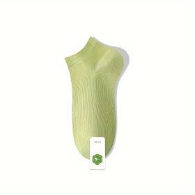 5 Pairs Stylish And Vibrant. Women's Cotton Socks. Lightweight And Breathable. Snuggle Against Your Heels (Color: Green)