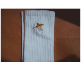 Cosmic Connections Embroidered Socks (Option: S to M-Black)