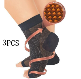 Men Women Anti Fatigue Compression Foot Sleeve Foot Ankle Compression Socks (Option: S M-01or3pcs)