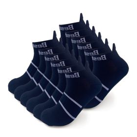 6 Pairs Of Sports Socks (Color: Black)