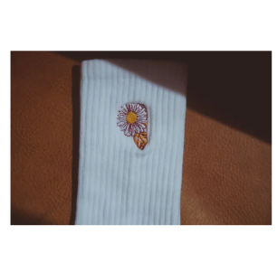 Flower Power Embroidered Socks (Option: S to M)