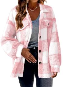 Lamb Fleece Jacket Button Fleece Jacket (Option: Pink-S)