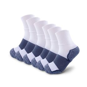 Three Pairs Of Socks Suitable For The Elderly And Office Workers. With Terry Cloth Soles, They Offer Comfort And Support For Daily Wear (Color: White)