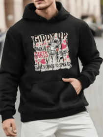 Printed Sweatshirt (Option: Black-M)