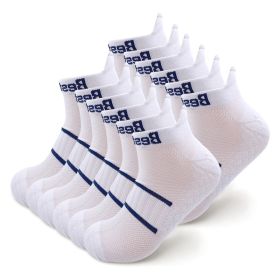6 Pairs Of Sports Socks (Color: White)