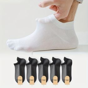 Five Pairs Of Men's Daily Socks (Color: Black)
