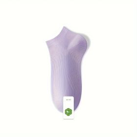 5 Pairs Stylish And Vibrant. Women's Cotton Socks. Lightweight And Breathable. Snuggle Against Your Heels (Color: Purple)