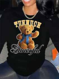 Women's Long Sleeve Hoodless Sweatshirt (Option: Black-S)